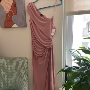 Mauve off shoulder maxi dress